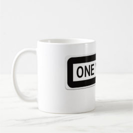 Mug One way black and white street sign