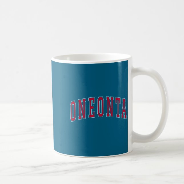 Mug Oneonta New York Souvenir College Style Red Text T (Droite)