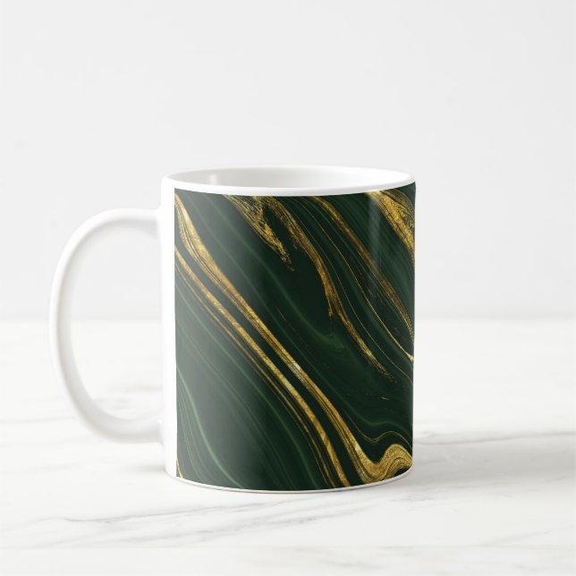 Mug Onyx Vert Luxueux : Marbre D'Or. (Gauche)