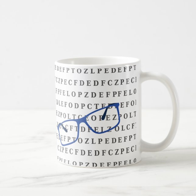 Mug Optometrist Optician Eye Test Chart and Specs  (Droite)