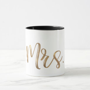 Mug Or & Blanc Typographie Moderne Minimaliste Mme
