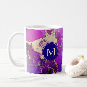 Mug Or céleste violet et Abstrait rose