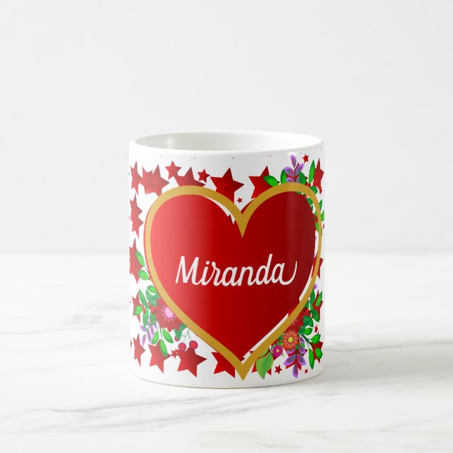 Mug Or Et Coeur Rouge (Centre)