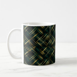 Mug Or Moderne Et Vert Foncé Plaid