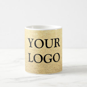 Mug Or personnalisé simple et élégant avec votre logo
