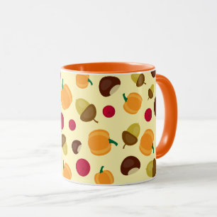 Mug Orange Automne Citrouille Berries Motif