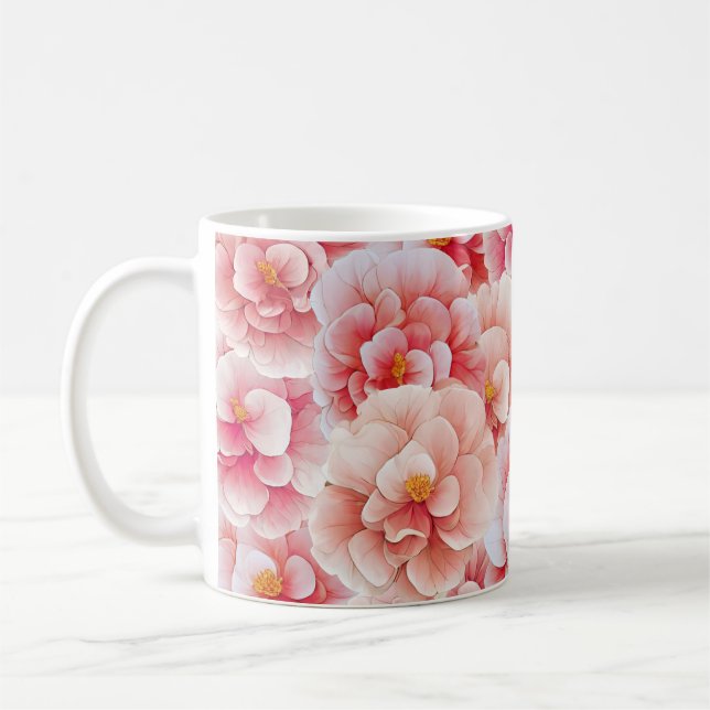 Mug Orange Begonia Flowers (Gauche)