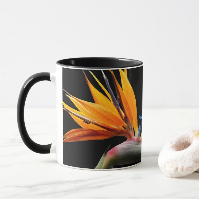 Mug Orange Bird of Paradise Bloom Plante (Avec donut)