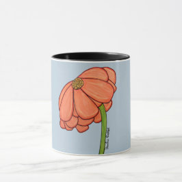 Mug Orange Flower with Blue background