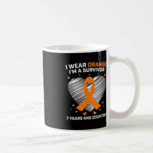 Mug Orange Leukemia Survivante Cadeaux 7 ans Cancer Gr