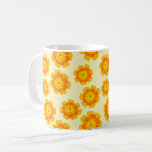Mug Orange Marigolds Botanique Florale Illustrée À La