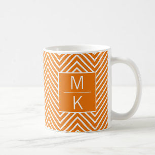 Mug Orange mince Chevron Carré Splitter Monogramme