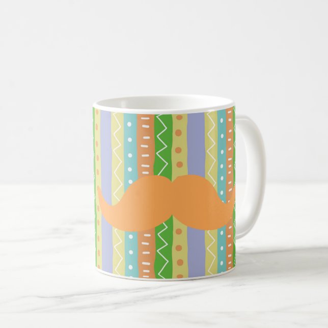 Mug Orange Mustache Fiesta Vert Jaune Fun Señor (Devant droit)