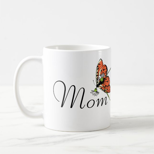 Mug Orange Papillon Laitier maman (Gauche)