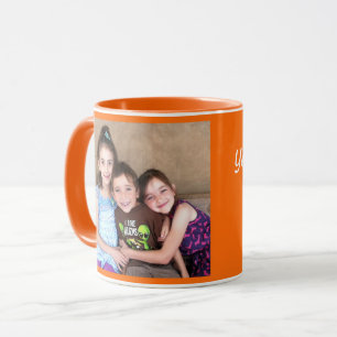 Mug Orange Personnaliser le café-cadeau MODÈLE PHOTO M