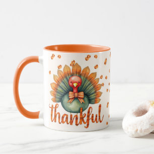 Mug Orange Plaid Thankmignon Turquie Thanksgiving