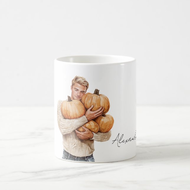 Mug Orange Pumpkins Blond Man (Centre)