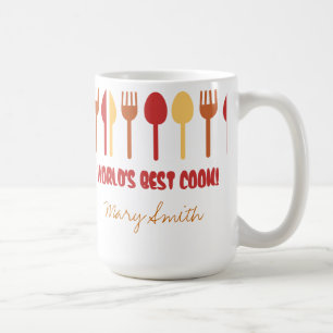 Mug Orange rouge nommée faite sur commande du meilleur