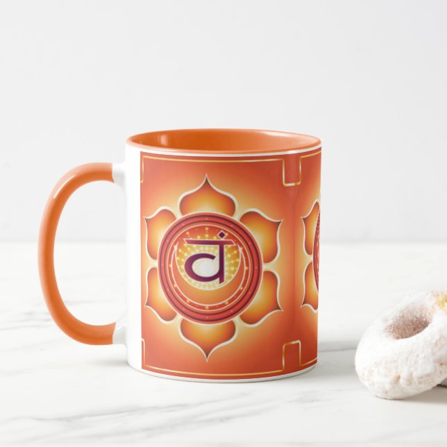 Mug Orange Sacral Chakra Conception d'impression (Avec donut)