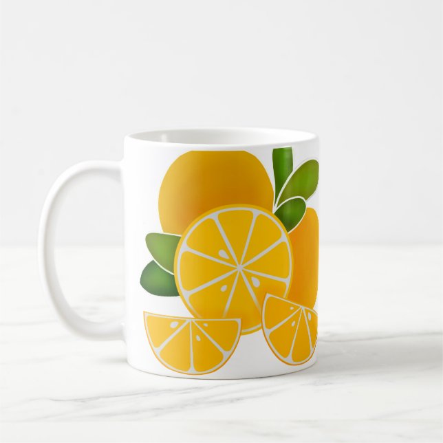 Mug Oranges amusantes minimaliste graphique moderne (Gauche)