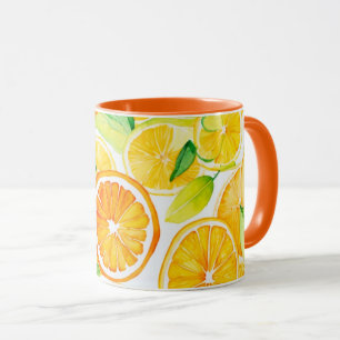 Mug Oranges et citrons aquarelle Citrus Combo