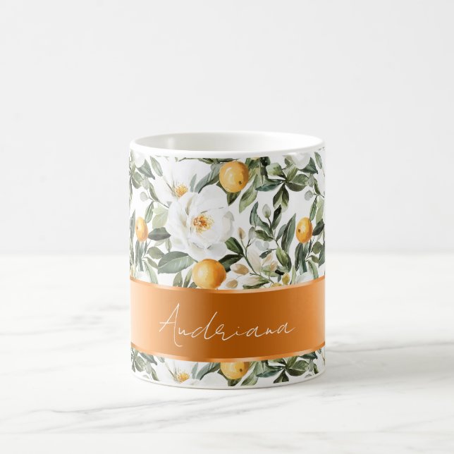 Mug Oranges florales romantiques Sicile Italienne (Centre)