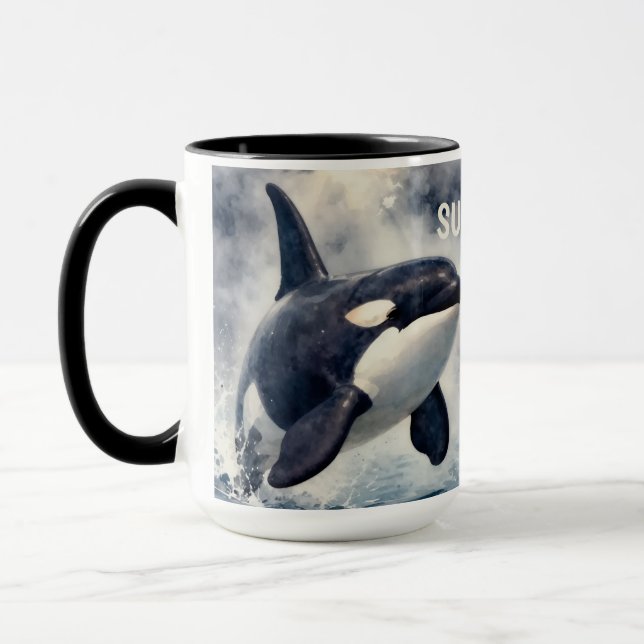 Mug Orca Stormy waves Personalized (Gauche)