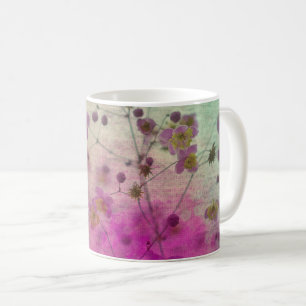 Mug Orchidée turquoise violet script élégant papier ar