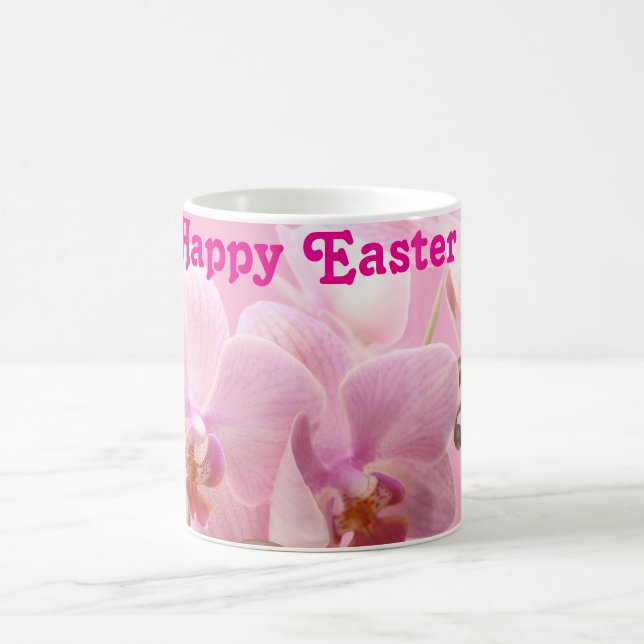 Mug Orchidées Roses “Joyeuses Pâques” (Centre)