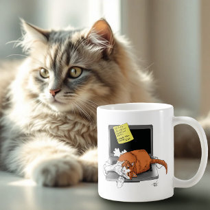 Mug Ordinateur portable amusant pour chat orange