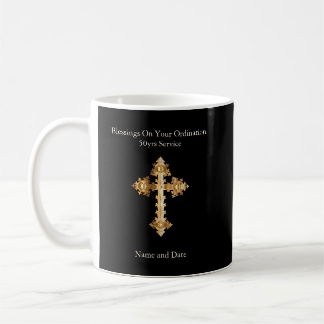 Mug Ordination du prêtre Anniversaire Retraite Anniver (Gauche)