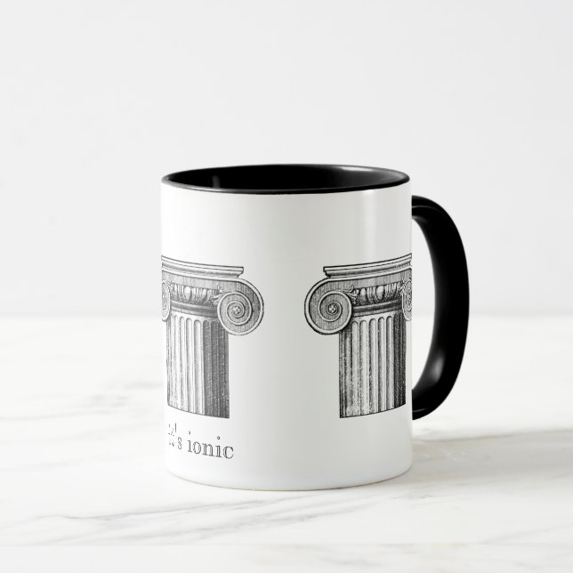 Mug Ordre architectural "ionique" de colonnes ironique (Devant droit)