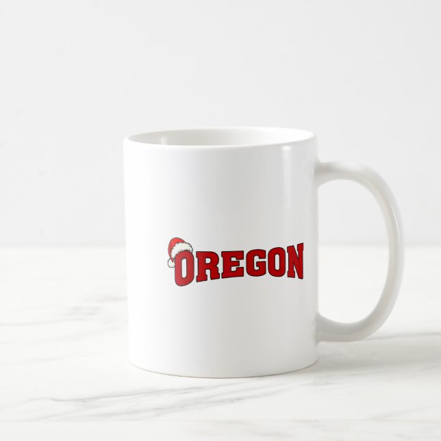 Mug Oregon Christmas Santa Hat Retro Throwback Souveni (Droite)