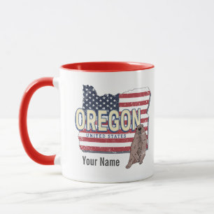 Mug Oregon State États-Unis Retro Map USA Souvenir