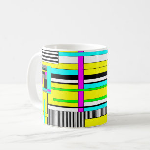 Mug Oreiller jeté à motif néon géométrique abstrait br