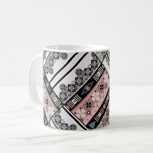 Mug Oreiller jeté tribal ethno traditionnel géométriqu