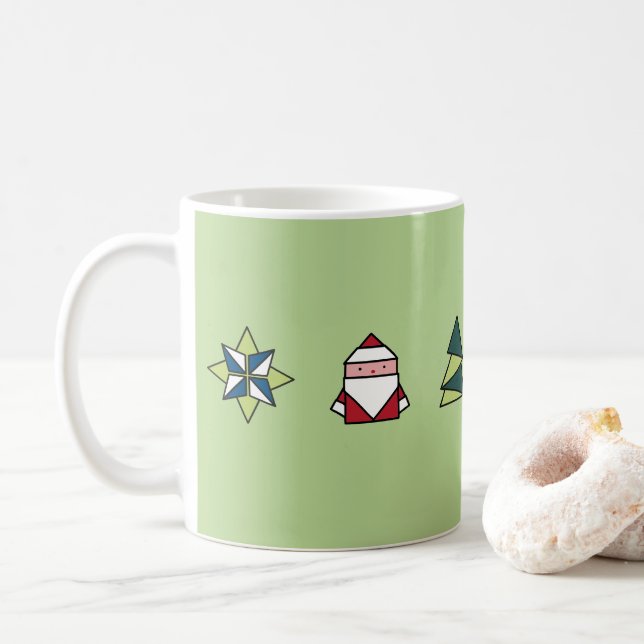 Mug Origami à la menthe Noël (Avec donut)