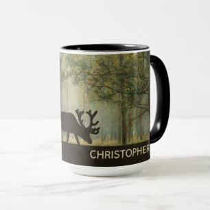 Mug Orignaux dans l'illustration de forêt