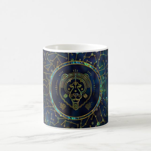 Mug Ormeau d'or de zodiaque de Lion sur la (Centre)