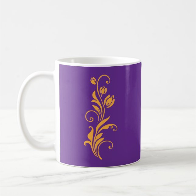 Mug Ornamental Floral Flower Design  (Gauche)
