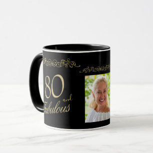 Mug Ornement 80 ans et Fabuleux Photo 80e Anniversaire