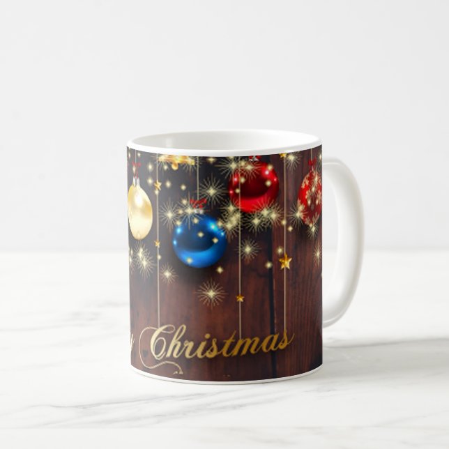 Mug Ornement de Noël et flocons de neige (Devant droit)