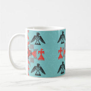 Mug Ornement ethnique de style navajo avec oiseaux et