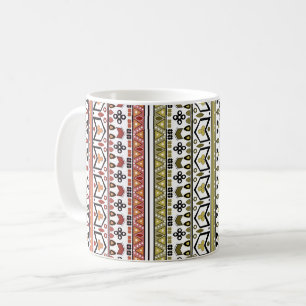 Mug Ornement ethnique géométrique olive et marron
