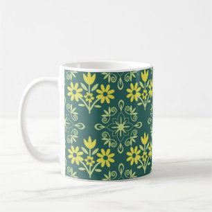Mug Ornement floral, motif élégant sans soudure.