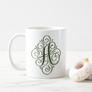 Mug Ornement Monogramme Flourish Personnalisé