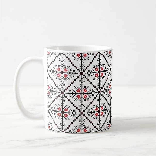 Mug ornement motif sans couture (Gauche)