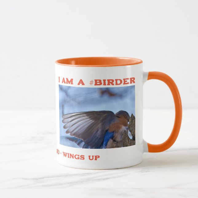 Mug Ornithologue de Merlebleu de l'Est Ailes Levées (Droite)