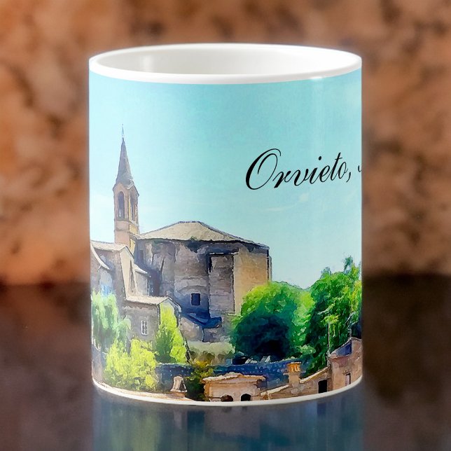Mug Orvieto Italie Hillside avec Orvieto Texte (Créateur téléchargé)