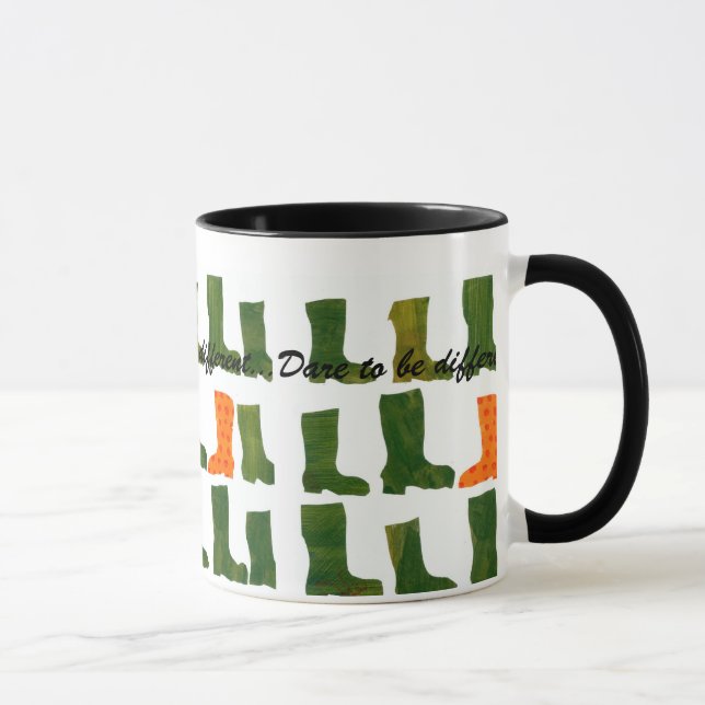 Mug "Osez être différentes" bottes de vert et d'orange (Droite)